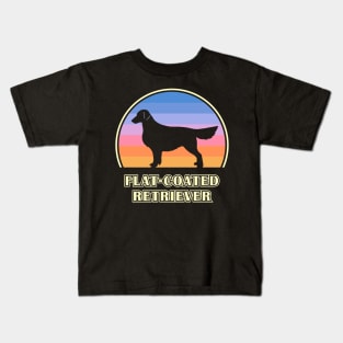 Flat-Coated Retriever Vintage Sunset Dog Kids T-Shirt